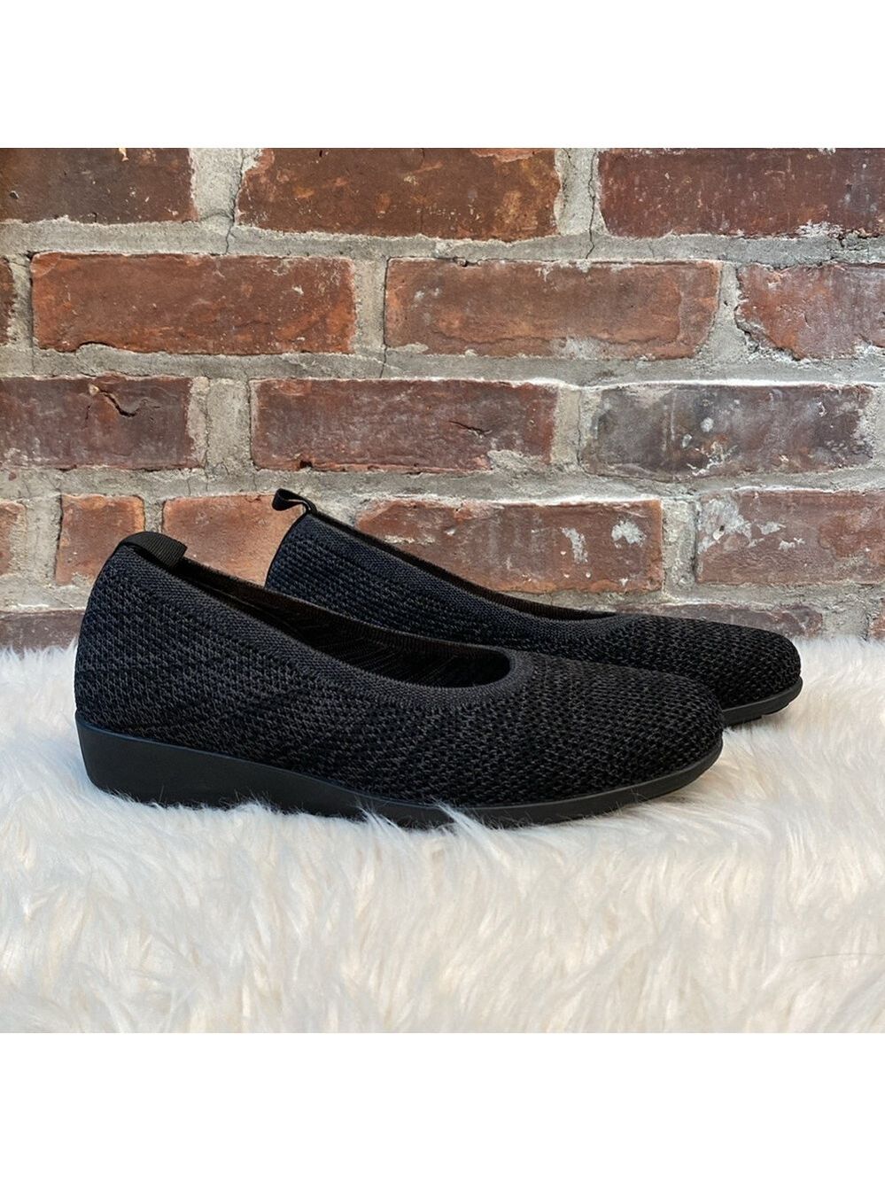 Propet Yen Black Mesh Flats Comfort Slip on Shoes, Size 12